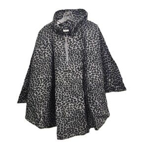 New Totes Eco Packable Rain Poncho - Black & Gray Animal Print - 1 Size